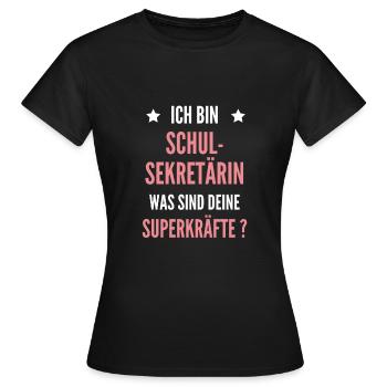 Schulsekretärin Schul Sekretärin Schule Geschenk - Frauen T-Shirt - Schwarz - Vorne - AI Model Female 172 dark (172cm)
