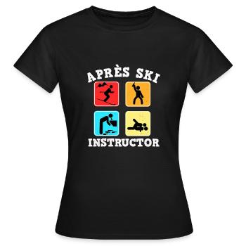 Apres moniteurs de ski pour les skieurs et les ivrognes - T-shirt Femme - noir - Devant - AI Model Female 172 dark (172cm)