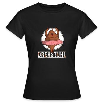 Drehstuhl Scheißhaufen Kacken Schwarzer Humor - Frauen T-Shirt - Schwarz - Vorne - AI Model Female 172 dark (172cm)
