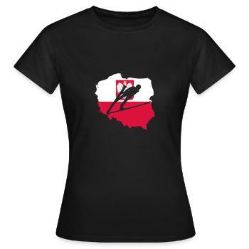Skispringen Polen Polnisches Team als Geschenk - Frauen T-Shirt - Schwarz - Vorne - AI Model Female 172 dark (172cm)