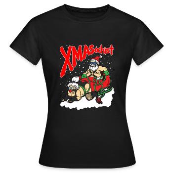 XMASochist Christmas Masochist BDSM Sadomaso - T-shirt Femme - noir - Devant - AI Model Female 172 dark (172cm)