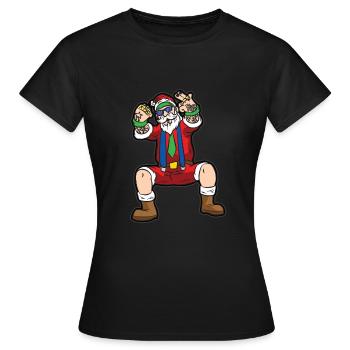 HIPSTER SANTA CLAUS - T-shirt Femme - noir - Devant - AI Model Female 172 dark (172cm)