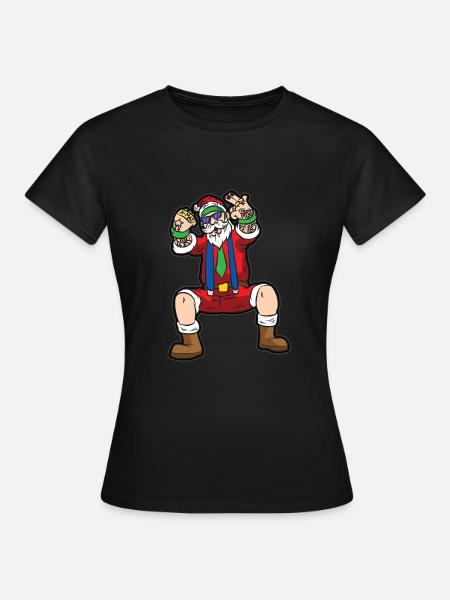 HIPSTER SANTA CLAUS - Frauen T-Shirt - Schwarz
