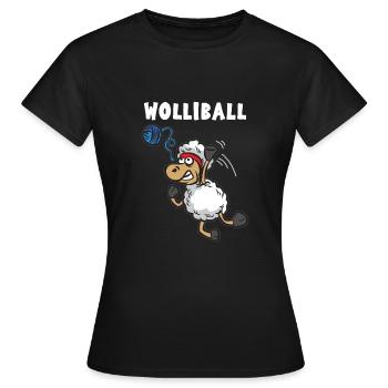 WOLLIBALL Volleyball Humour Blague d'humour en laine de mouton - T-shirt Femme - noir - Devant - AI Model Female 172 dark (172cm)