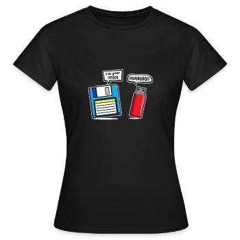 Je suis votre père Humour sur clé USB Dsikette - T-shirt Femme - noir - Devant - AI Model Female 172 dark (172cm)