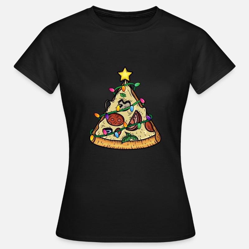 Pizza Christmas tree pyramid - Women's T-Shirt - black