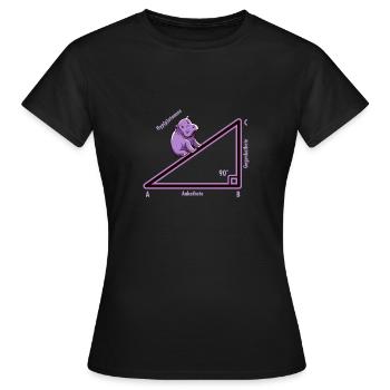 Hyppotenuse Hypotenuse Triangle Mathe Nerd Humour - T-shirt Femme - noir - Devant - AI Model Female 172 dark (172cm)
