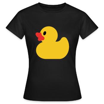 Quietscheente - Frauen T-Shirt - Schwarz - Vorne - AI Model Female 172 dark (172cm)