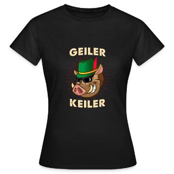 Geiler Keiler Freches Widlschwein - Frauen T-Shirt - Schwarz - Vorne - AI Model Female 172 dark (172cm)