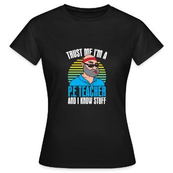 Sportlehrer Sport Lehrer Sportunterricht Humor - Frauen T-Shirt - Schwarz - Vorne - AI Model Female 172 dark (172cm)