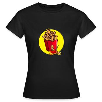 Frites Ketchup Frite Frite Homéa - T-shirt Femme - noir - Devant - AI Model Female 172 dark (172cm)