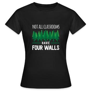 Not All Classrooms Have Four Walls Classroom - Women's T-Shirt - black - Front - AI Model Female 172 dark (172cm)