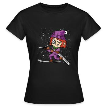 COOL BIATHLON GIRL sports d'hiver filles femmes - T-shirt Femme - noir - Devant - AI Model Female 172 dark (172cm)