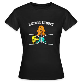Electricity Explained Electricity Physicist Electricity - Women's T-Shirt - black - Front - AI Model Female 172 dark (172cm)