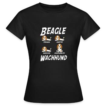 Beagle Wachhund - Frauen T-Shirt - Schwarz - Vorne - AI Model Female 172 dark (172cm)
