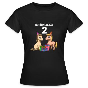 Enfants doux et chevaux 2e fête d'anniversaire - T-shirt Femme - noir - Devant - AI Model Female 172 dark (172cm)