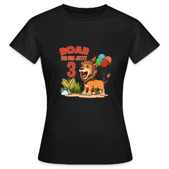 Enfants lion mignon - fête d'anniversaire de 3 ans - T-shirt Femme - noir - Devant - AI Model Female 172 dark (172cm)