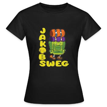 JAKOBSWEG randonneur pèlerin voyage coquille de pèlerin - T-shirt Femme - noir - Devant - AI Model Female 172 dark (172cm)