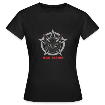 Je vous salue le chat de Satan - T-shirt Femme - noir - Devant - AI Model Female 172 dark (172cm)