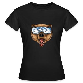 Ski Grizzly - grizzly avec masque de ski - T-shirt Femme - noir - Devant - AI Model Female 172 dark (172cm)