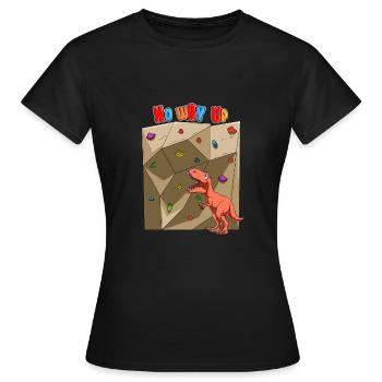 Lustiger Boulder Dinosaurier - Verzweifelter T-Rex - Frauen T-Shirt - Schwarz - Vorne - AI Model Female 172 dark (172cm)
