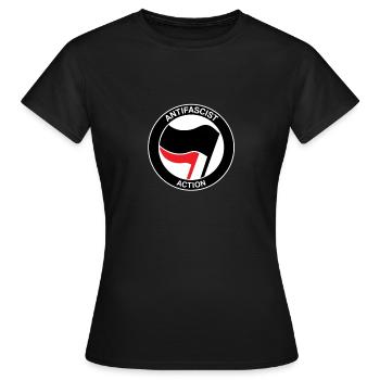 Antifaschistische Aktion Antifa Antifaschist - Frauen T-Shirt - Schwarz - Vorne - AI Model Female 172 dark (172cm)