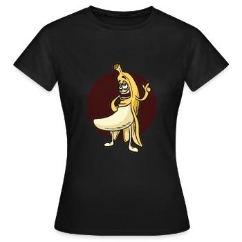 Freche Banane Nacktheit Bananenschale Früchtchen - Frauen T-Shirt - Schwarz - Vorne - AI Model Female 172 dark (172cm)
