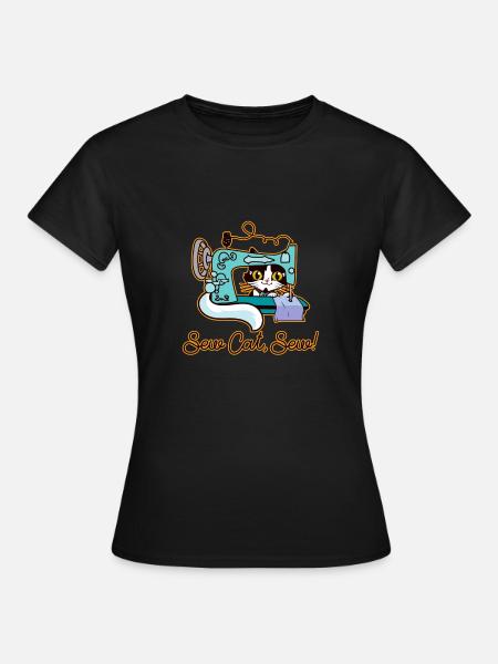 Couture chat hobby tailleur humour - T-shirt Femme - noir