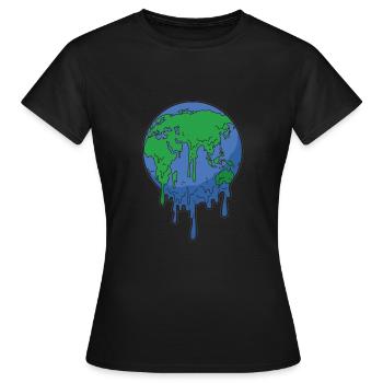 Global warming earth warming melting earth - Women's T-Shirt - black - Front - AI Model Female 172 dark (172cm)
