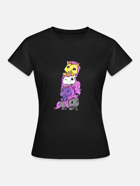 Nonbinary Einhörner - Nichtbinär Genderqueer - Frauen T-Shirt - Schwarz