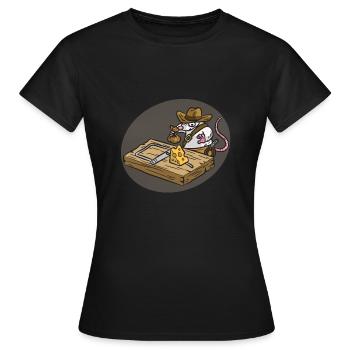 INDIANA JONES Souris Pièges Fromage Enfants Humour - T-shirt Femme - noir - Devant - AI Model Female 172 dark (172cm)