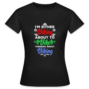 Je fais du vélo ou vais faire du vélo - T-shirt Femme - noir - Devant - AI Model Female 172 dark (172cm)