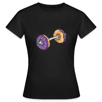Donut dumbbell - Women's T-Shirt - black - Front - AI Model Female 172 dark (172cm)