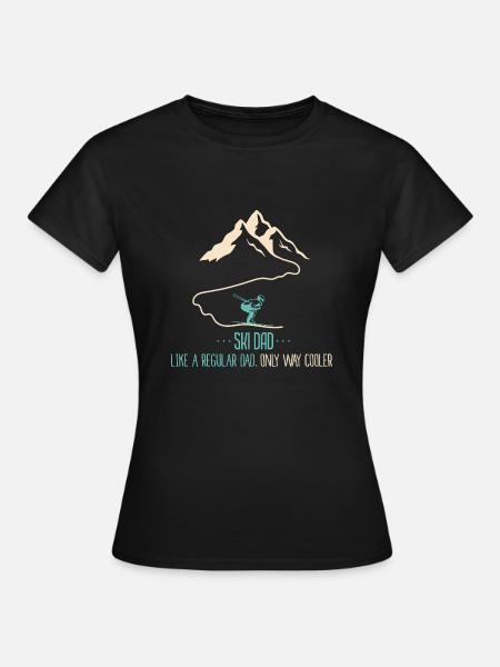 Ski Dad Funny Cute Winter Skiing Gift For Men - T-shirt dam - svart