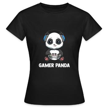 Mignon gamer Panda - T-shirt Femme - noir - Devant - AI Model Female 172 dark (172cm)