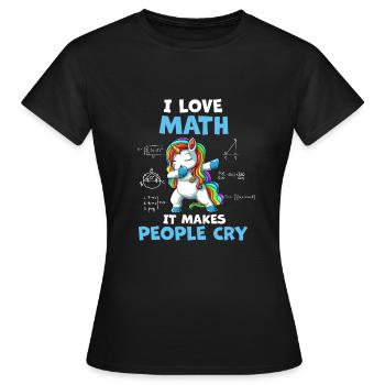 J’adore les maths de maths Licorne - T-shirt Femme - noir - Devant - AI Model Female 172 dark (172cm)