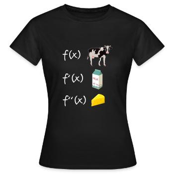 Fonction de dérivation Professeur de mathématiques Dérivation - T-shirt Femme - noir - Devant - AI Model Female 172 dark (172cm)