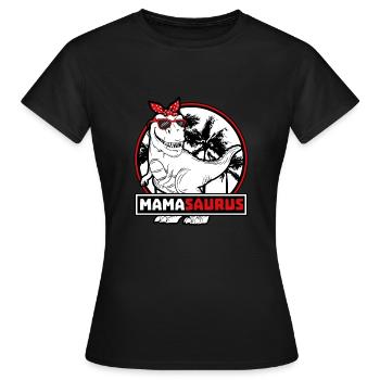Tyrannosaurus Dinosaurier T-Rex Mutter Mama - Frauen T-Shirt - Schwarz - Vorne - AI Model Female 172 dark (172cm)