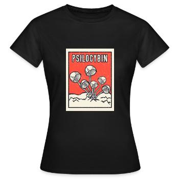 Pilze Mykologie Psilocybin Halluzinogen Magic - Frauen T-Shirt - Schwarz - Vorne - AI Model Female 172 dark (172cm)