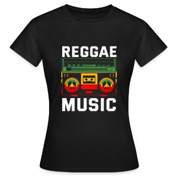 Reggae Music Musicians Radio Stereo Box - T-shirt Femme - noir - Devant - AI Model Female 172 dark (172cm)