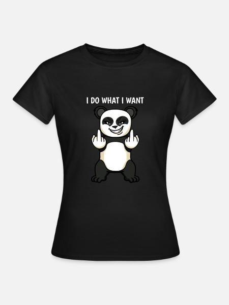 I do what I want Panda bear middle finger - Women's T-Shirt - black