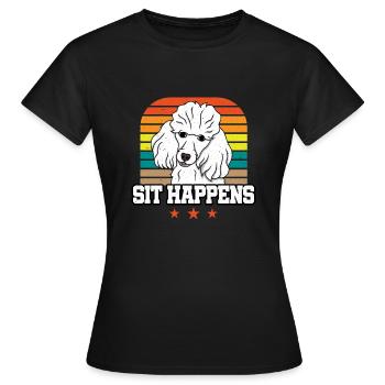 PUDEL sit se produit - T-shirt Femme - noir - Devant - AI Model Female 172 dark (172cm)
