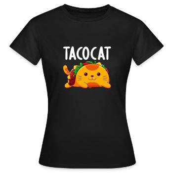TacoCat orthographié à l’envers est TacoCat - Palindromes - T-shirt Femme - noir - Devant - AI Model Female 172 dark (172cm)