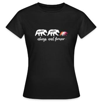 Lesbische Mama Bär - LGBTQ Lesbisches - Frauen T-Shirt - Schwarz - Vorne - AI Model Female 172 dark (172cm)