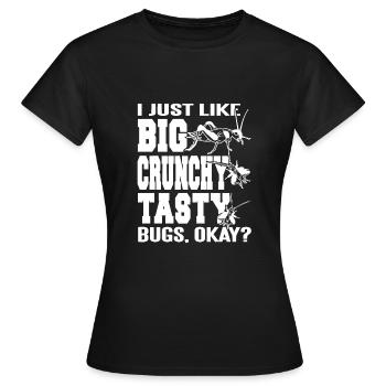 J’aime juste les gros insectes croquants et délicieux - T-shirt Femme - noir - Devant - AI Model Female 172 dark (172cm)