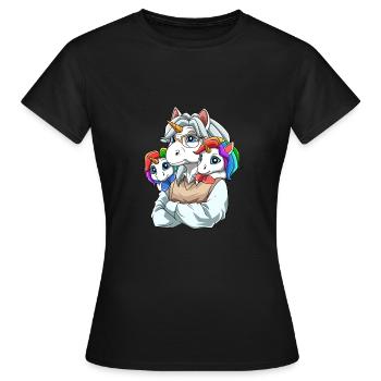 Enkelkinder und Großvater Einhörner - Frauen T-Shirt - Schwarz - Vorne - AI Model Female 172 dark (172cm)