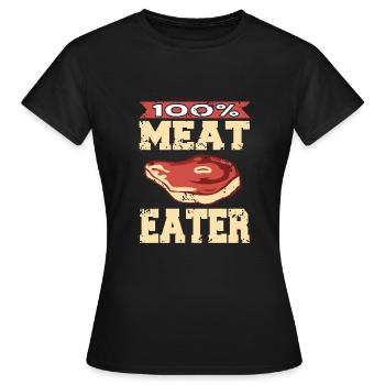 100% Fleischfresser - Frauen T-Shirt - Schwarz - Vorne - AI Model Female 172 dark (172cm)