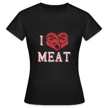 J’adore la viande - T-shirt Femme - noir - Devant - AI Model Female 172 dark (172cm)