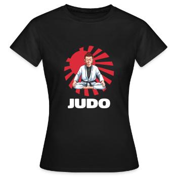 Judo Buddha - Judoka Judoist Kampfsportarten Japan - Frauen T-Shirt - Schwarz - Vorne - AI Model Female 172 dark (172cm)