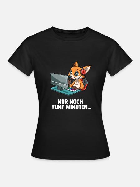 Streamen Videospiele Fuchs - Computer Spiele - Frauen T-Shirt - Schwarz